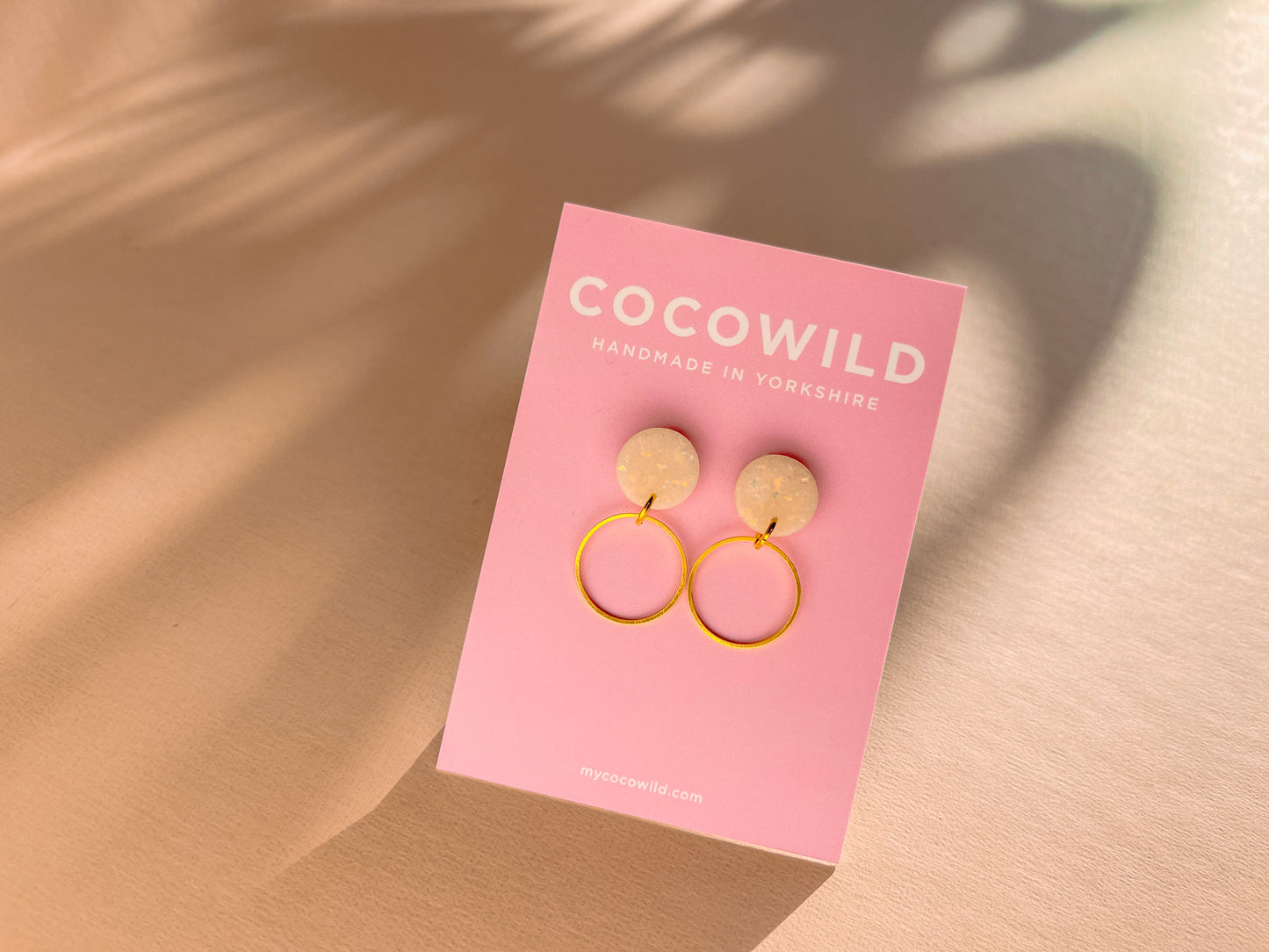 BROOKE - Pearlescent Circle Drop Earrings