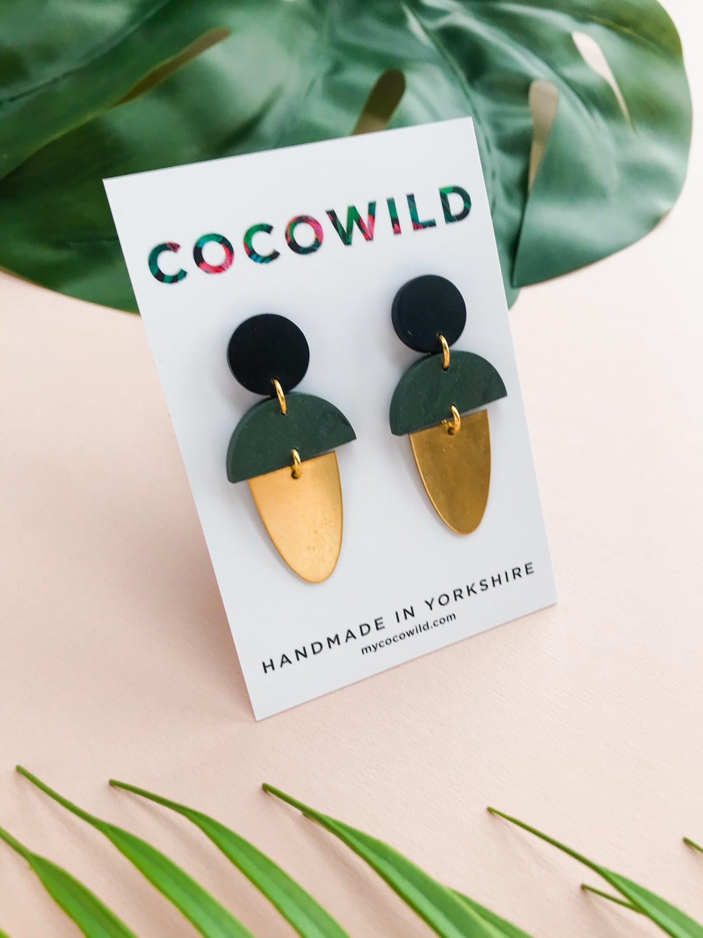 LEXI - Green & Black Marbled Earrings