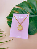 Pearlescent & Gold Necklace - SMALL CIRCLE NECKLACE PENDANT