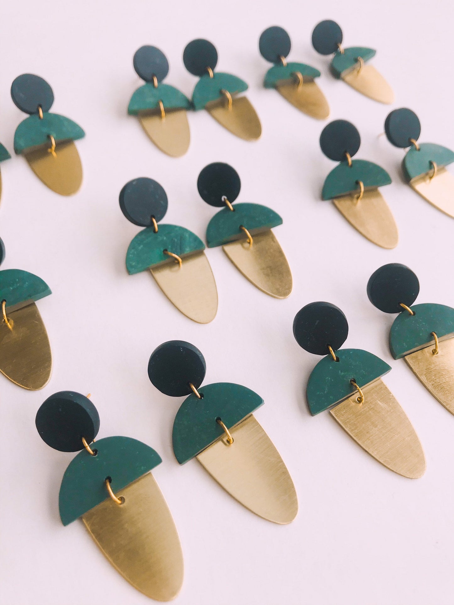 LEXI - Green & Black Marbled Earrings