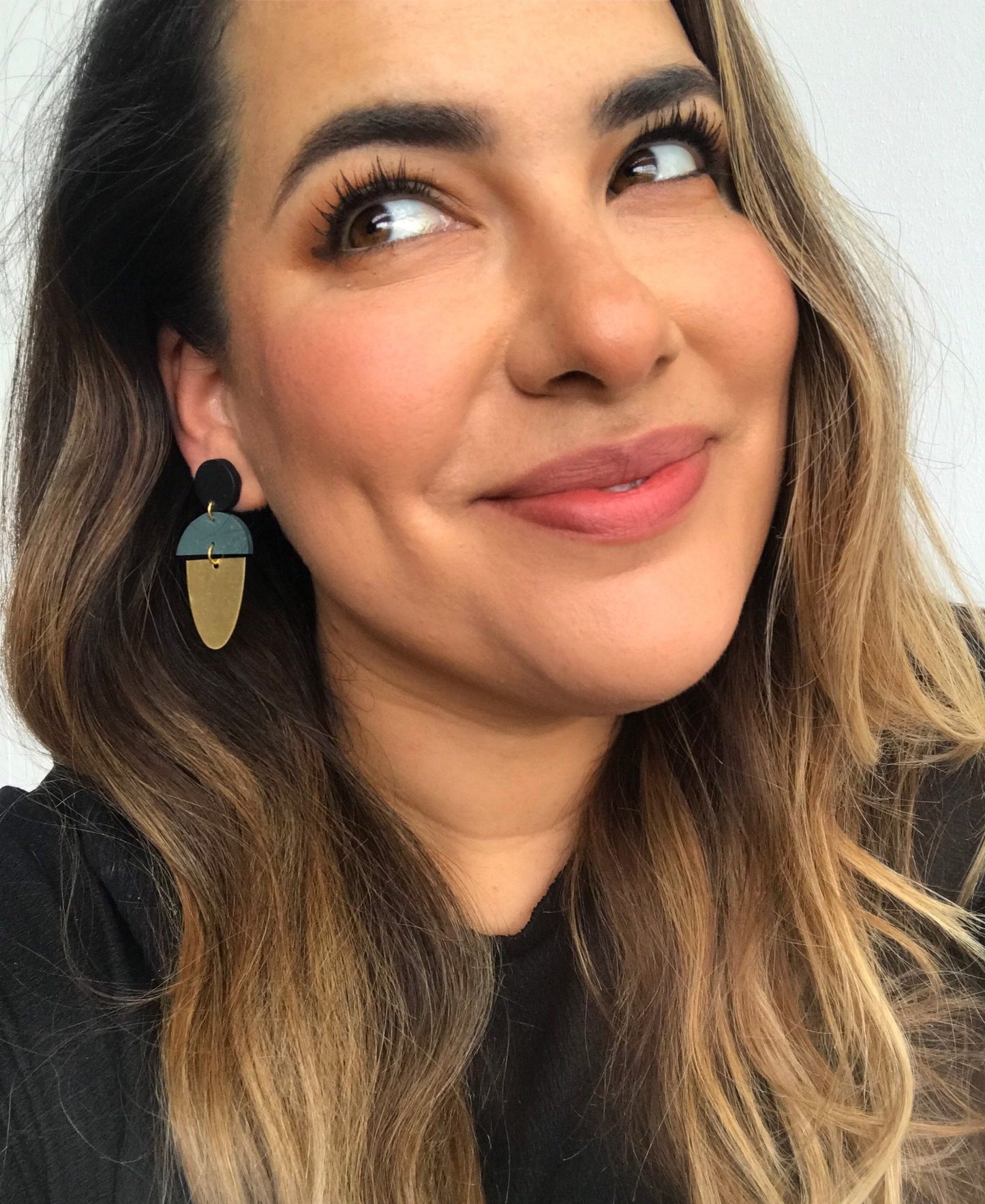 LEXI - Green & Black Marbled Earrings