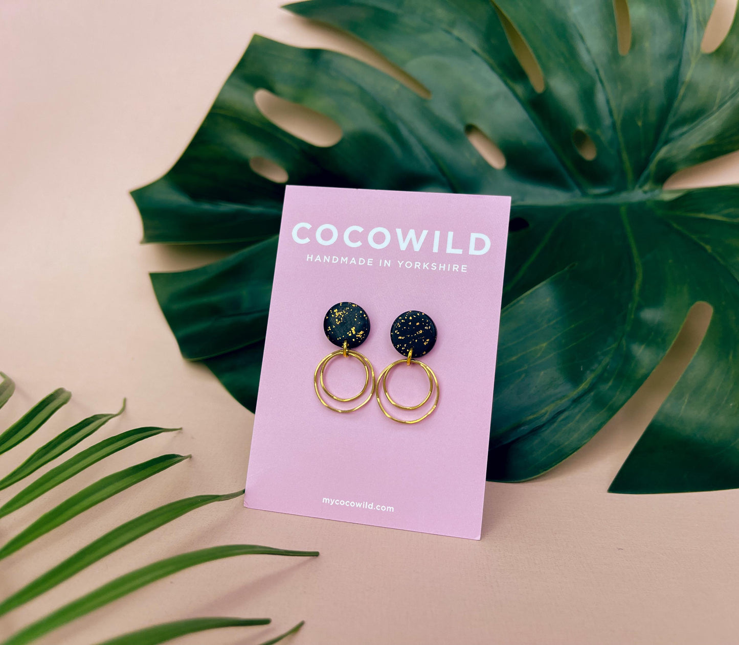 Black gold double hoop statement earrings // lightweight earrings // minimal // MARIA