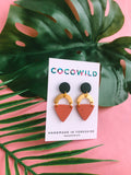ARIA - Black & Speckled Orange earrings