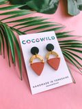 ARIA - Black & Speckled Orange earrings